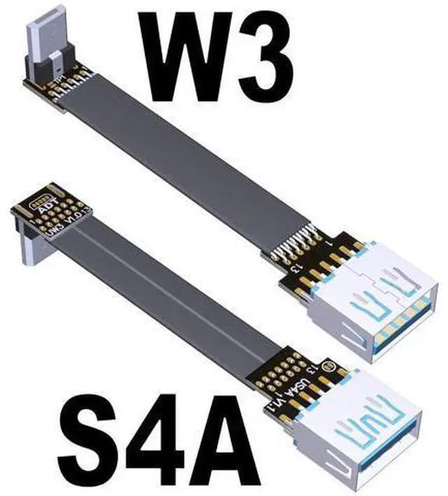 Alt view image 3 of 7 - USB 2.0 Type-A Female to Micro-B Male OTG Flat Cable (3cm, S4A-W3-R)