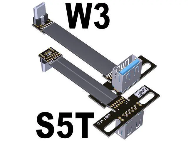 Alt view image 6 of 7 - USB 2.0 Type-A Female to Micro-B Male OTG Flat Cable (3cm, S4A-W3-R)