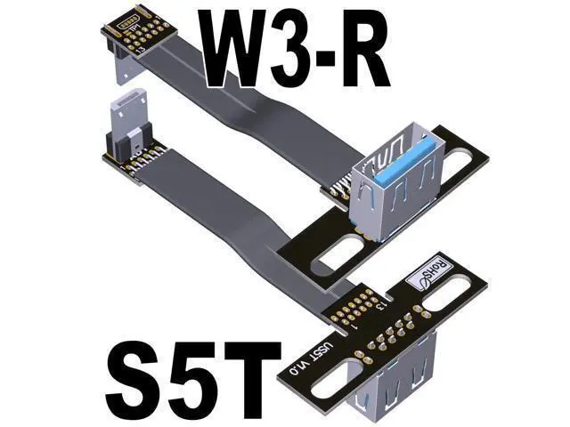 Alt view image 7 of 7 - USB 2.0 Type-A Female to Micro-B Male OTG Flat Cable (3cm, S4A-W3-R)