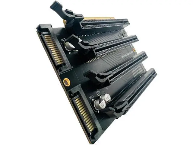 Alt view image 4 of 6 - Sintech PCI-e 3.0 16X to 4 Ports PCIe 4X/16X Expansion Card,PCIe Bifurcation x16 to x4x4x4x4 Split Card with SATA Power Port