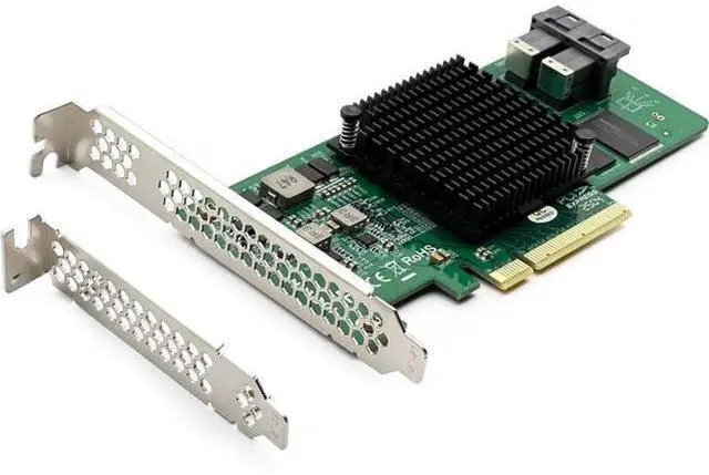 Main image of HBA Card, 8-Port (12Gb/s SAS or 6Gb/s SATA), Compare to LSI 9300-8i (IT Mode), (2X) SFF-8643 Connectors, PCIe3.0 X8