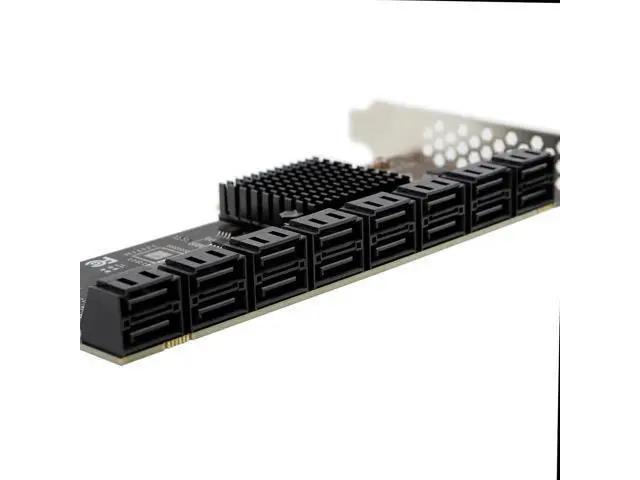 Alt view image 4 of 7 - SATA Expansion Card PCIe X1 to 16-Port SATA3.0 SSD 6Gbps Controller Adapter Card with 2X 8 to 8 Bundle Cables for Win10/8/7/XP/Vista/Linux (16 Port SATA)