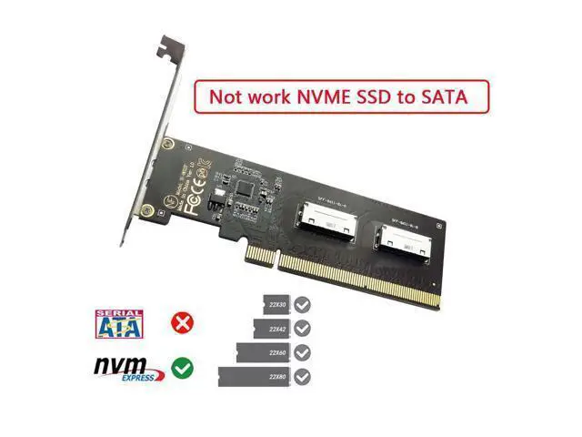 Alt view image 5 of 7 - Oculink to PCIe 4.0 X16 Adapter 2 Port SFF-8611/8612 8i to PCI Express Expansion Card Adapter with 8cm/12cm Slot Bracket