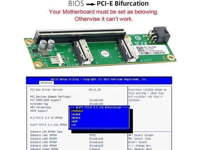 Alt view image 5 of 7 - Dual MCIO 8i Mini Cool Edge IO SFF-TA-1016 to PCIE5.0 PCI-Express 16x VROC Adapter for Mainboard SSD Graphics Card
