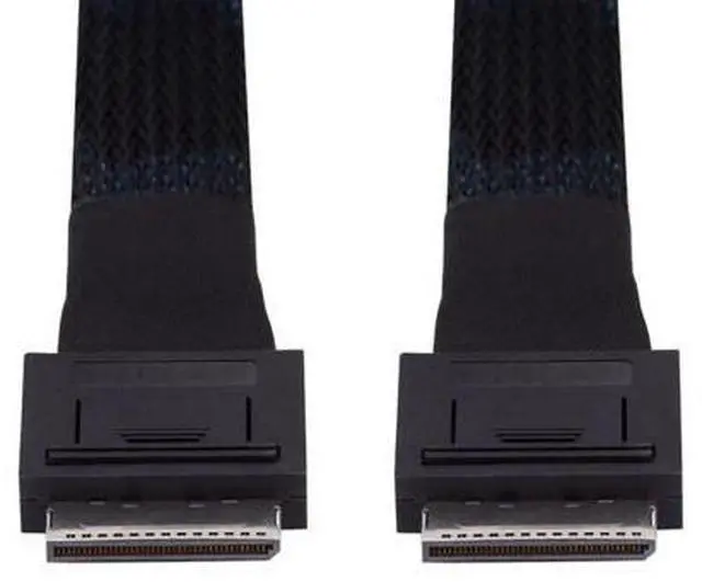 Alt view image 6 of 6 - SFF-8611 to SFF-8611 Cable,OCuLink PCIe PCI-Express SFF-8611 8X 8-Lane Male to Male SSD Data Active Cable 50cm