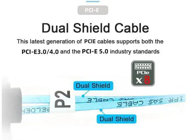 Alt view image 7 of 7 - Oculink PCIe PCI-Express Data Active Cable SFF-8611 8i to SFF-8654 8i 8X Slimline SSD 50cm