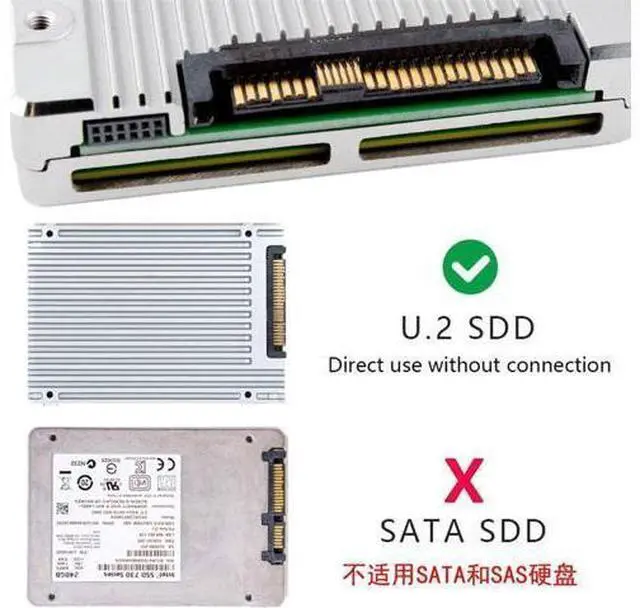 Alt view image 6 of 7 - 50cm OCuLink PCIe PCI-Express SFF-8611 8X 8-Lane to Dual SFF-8639 U.2 4X SSD Data Active Cable