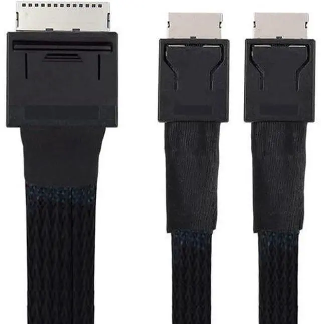 Main image of 50cm OCuLink PCIe PCI-Express SFF-8611 8X 8-Lane to Dual SFF-8611 Oculink 4X SSD Data Active Cable