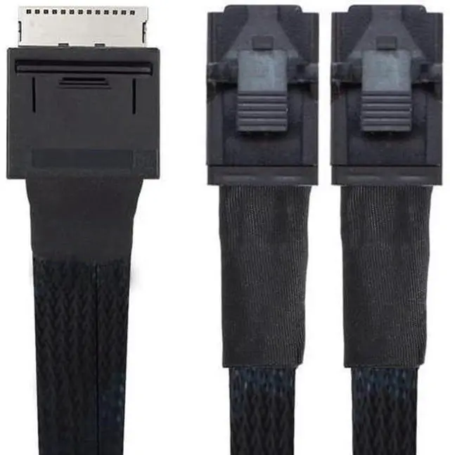 Main image of 50cm OCuLink PCIe PCI-Express SFF-8611 8X 8-Lane to Dual SFF-8643 HD 4X SSD Data Active Cable