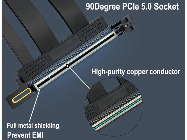 Alt view image 6 of 7 - 10cm PCI-e 5.0 X16 Riser Cable,PCIe Extension Card | 10cm 90Degree AngledSupport PCIe 5.0 GeForce RTX 40/RTX 50 Series AMD Radeon RX7000/RX9000 Series GPU Card
