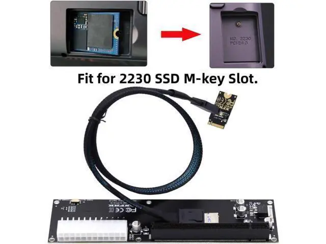Alt view image 2 of 6 - Oculink SFF-8612 to PCI-E 3.0/4.0 M.2 M-Key to SFF-8611 Host Adapter for eGPU/GPD Win Max2 External Graphics Card & SSD