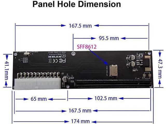 Alt view image 2 of 7 - PCI-E 3.0 M.2 M-Key to Oculink SFF-8611 SFF-8612 Host Adapter for GPD Win Max2 External Graphics Card & SSD