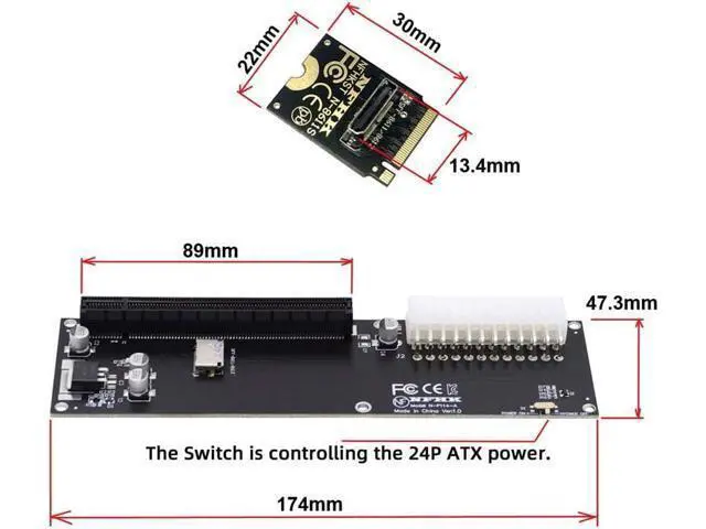 Alt view image 4 of 7 - PCI-E 3.0 M.2 M-Key to Oculink SFF-8611 SFF-8612 Host Adapter for GPD Win Max2 External Graphics Card & SSD