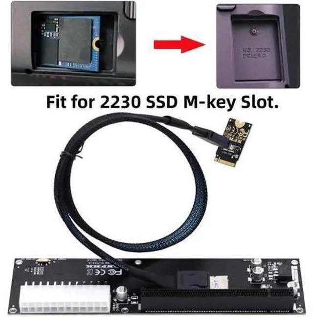 Alt view image 7 of 7 - PCI-E 3.0 M.2 M-Key to Oculink SFF-8611 SFF-8612 Host Adapter for GPD Win Max2 External Graphics Card & SSD