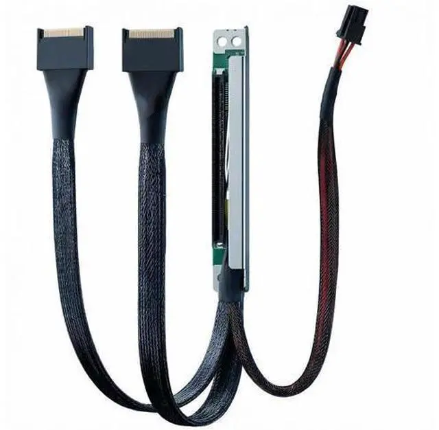 Main image of PCIe 5.0 to Dual MCIO Riser Cable, 350mm PCIe x16 to 2X MCIO 8i 74P Extension Cable for GPU/NVMe SSD Expansion in Server Workstation (Dual MCIO, 100MM)