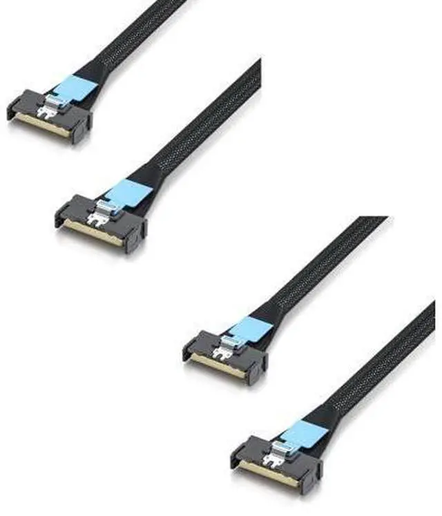 Main image of PCIe Gen5 MCIO to MCIO 8X Cable, SFF-TA-1016 74Pin 85-ohm, Server Storage Cable for NVMe Backplanes, HBAs, All-Flash Arrays, 0.75~0.8m(2.46~2.62ft), 2-Pack