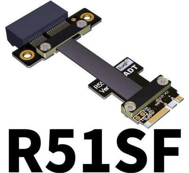 Alt view image 2 of 5 - M.2 Key A.E. to PCIe x1 Extension Cable for PCIe x1 Audio Card, Wireless LAN Card to M.2 A.E Extender (30cm, R51SF)