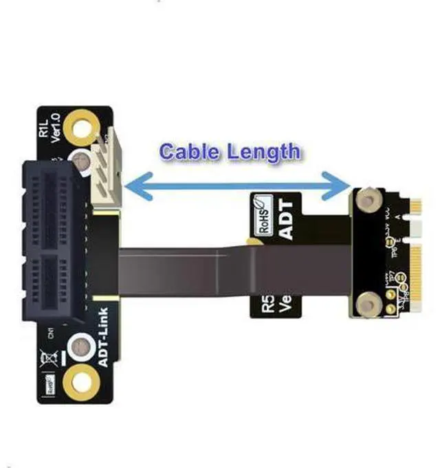 Alt view image 4 of 5 - M.2 Key A.E. to PCIe x1 Extension Cable for PCIe x1 Audio Card, Wireless LAN Card to M.2 A.E Extender (30cm, R51SF)