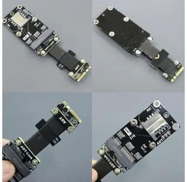 Alt view image 4 of 5 - ADT-Link M.2 Key A.E. to mini-PCIe Extension Cable for mPCIe Card to M.2 A.E. Slot Extension Adapter (25cm, R56SF(Gen3))