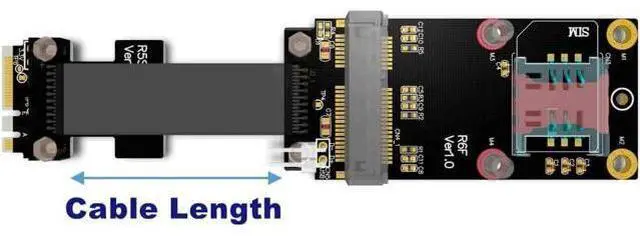 Alt view image 5 of 5 - ADT-Link M.2 Key A.E. to mini-PCIe Extension Cable for mPCIe Card to M.2 A.E. Slot Extension Adapter (25cm, R56SF(Gen3))