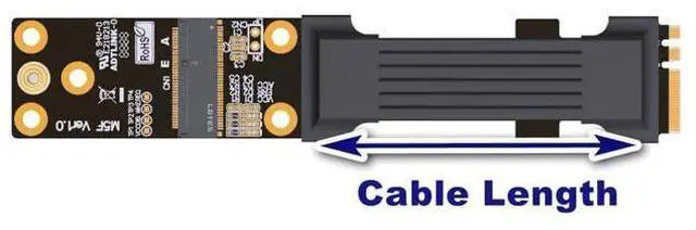Alt view image 3 of 3 - ADT-Link M.2 Key A.E. to M.2 Key A/Key E Extension Cable for M.2 Wireless Network Extender 3/5/10/15/20/30cm (5cm, M55SF(M.2 Key A.E. to M.2 Key E))