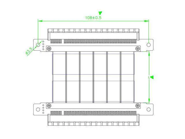 Alt view image 3 of 4 - ADT-Link PCI-Express 3.0 16x to pcie x16 Jumpers Riser Extension Cable Graphics Cards Male-Male Female-Female pcie Riser Cable (20cm, R33VF(Tx to Rx))