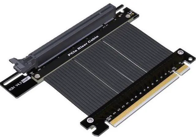 Main image of QJJ PCIe Riser Cable, 4.0 x16 PCI Express Riser Extender, GUP Riser Cable for Graphics Card Vertical Mount (15cm, R33SH-BK-4.0)
