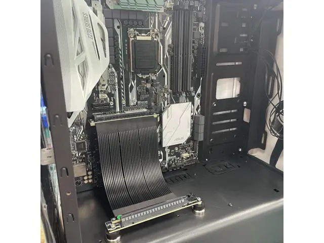 Alt view image 2 of 3 - QJJ PCIe Riser Cable, 4.0 x16 PCI Express Riser Extender, GUP Riser Cable for Graphics Card Vertical Mount (15cm, R33SH-SI-4.0)