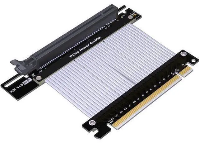 Main image of QJJ PCIe Riser Cable, 4.0 x16 PCI Express Riser Extender, GUP Riser Cable for Graphics Card Vertical Mount (15cm, R33SH-SI-4.0)