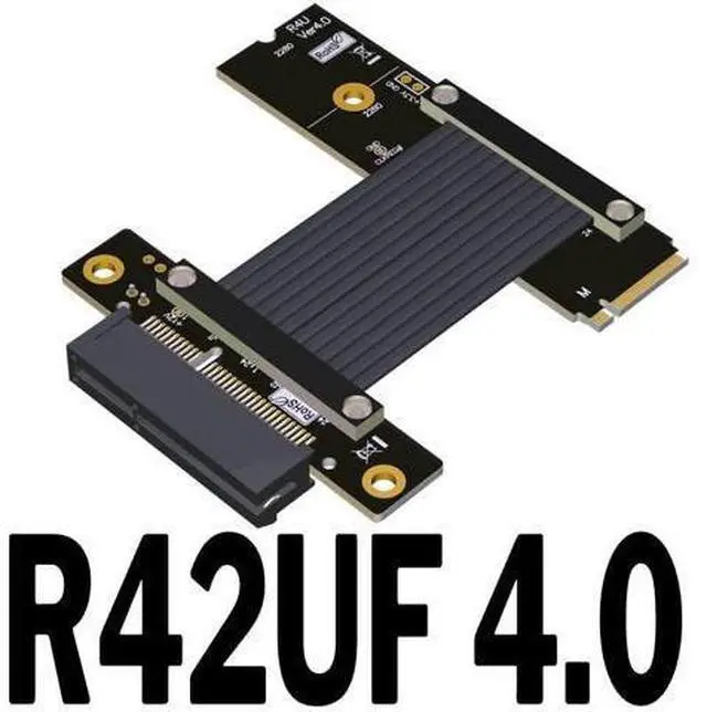 Main image of QJJ M.2 NVMe to PCI Express 4.0 x4 Extension Cable 90 180 Degree (40cm, R42UF 4.0)