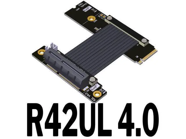 Alt view image 2 of 3 - QJJ M.2 NVMe to PCI Express 4.0 x4 Extension Cable 90 180 Degree (40cm, R42UF 4.0)