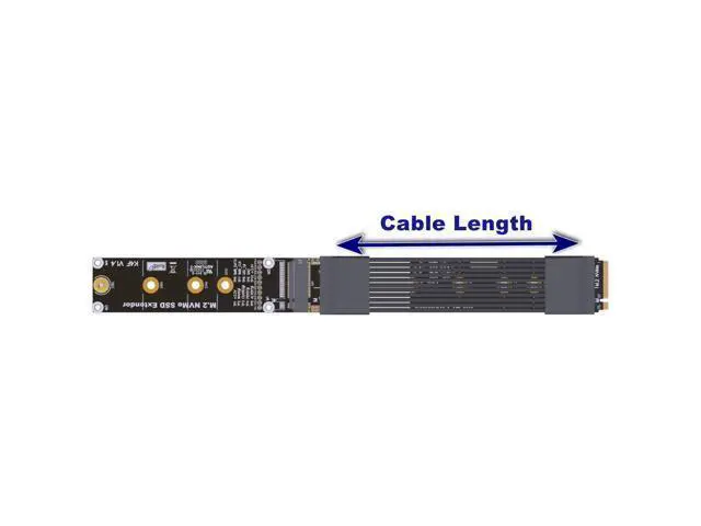 Alt view image 4 of 6 - ADT-Link NGFF M-Key NVME Male to Female Extension PCI Express Cable Gen 5.0 for Mainboard SSD 2230/2242/2260/2280 (K44SF-BK(Gen5), 25cm)