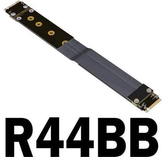 Alt view image 2 of 4 - M.2 NVMe SSD Extension Cable Male to Male M.2 NVMe Key M Extension Cable PCIe3.0 x4 Full Speed (20cm, R44BB(Tx to Rx))