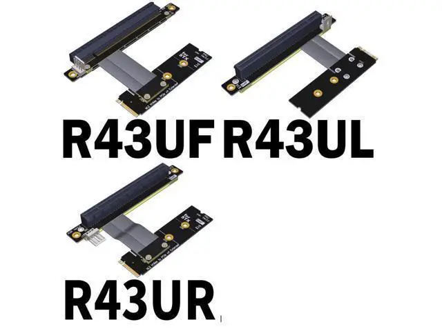 Alt view image 3 of 6 - QJJ M.2 NVMe to PCI Express x16 Extender Adapter Jumper for GPU Graphics Video Cards 90 270 180 Degree (60cm, R43SF)