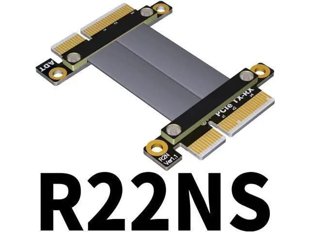 Alt view image 2 of 5 - PCIE X4 Riser Cable PCIe 4.0/3.0 X4 to X4board to Board Male to Male Jumpers Extension Cable PCI Express 4X Riser Card Ribbon Extender (10cm, R22NS(Tx to Rx))