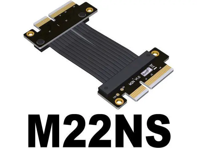 Alt view image 2 of 4 - PCIE X4 Riser Cable PCIe 4.0/3.0 X4 to X4board to Board Male to Male Jumpers Extension Cable PCI Express 4X Riser Card Ribbon Extender (10cm, M22NS(4.0 Tx to Rx))