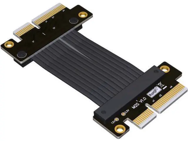 Main image of PCIE X4 Riser Cable PCIe 4.0/3.0 X4 to X4board to Board Male to Male Jumpers Extension Cable PCI Express 4X Riser Card Ribbon Extender (5cm, M22SS(4.0 Tx to Tx))