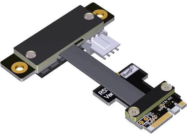 Main image of M.2 Key A.E. to PCIe x1 Extension Cable for PCIe x1 Audio Card, Wireless LAN Card to M.2 A.E Extender (50cm, R51SR)