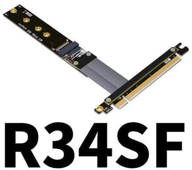 Main image of QJJ PCIe x16 Edge to M.2 NVMe Slot Adapter Cable for NVMe SSD Extension (50cm, R34SF)