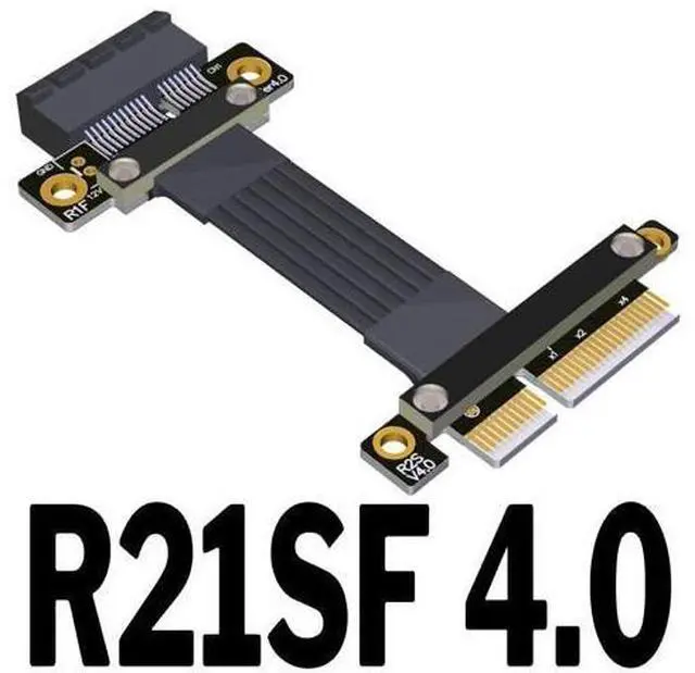 Main image of PCI Express 4.0 x4 to x1 Extension Cable 90 180 Degree (60cm, R21SF 4.0)