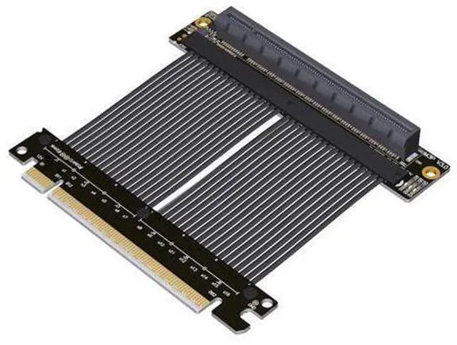 Main image of PCIe 4.0 x16 Flexible High Speed Riser Cable Compatible with 4090 4080 4070 3090 and Pcie 3.0 System EMI Shielded (M33JP-SR(Reverse Angle), 20cm)