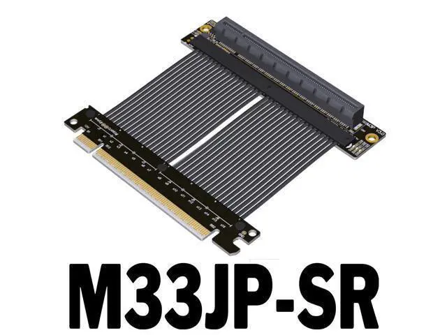 Alt view image 2 of 4 - PCIe 4.0 x16 Flexible High Speed Riser Cable Compatible with 4090 4080 4070 3090 and Pcie 3.0 System EMI Shielded (M33JP-SR(Reverse Angle), 20cm)