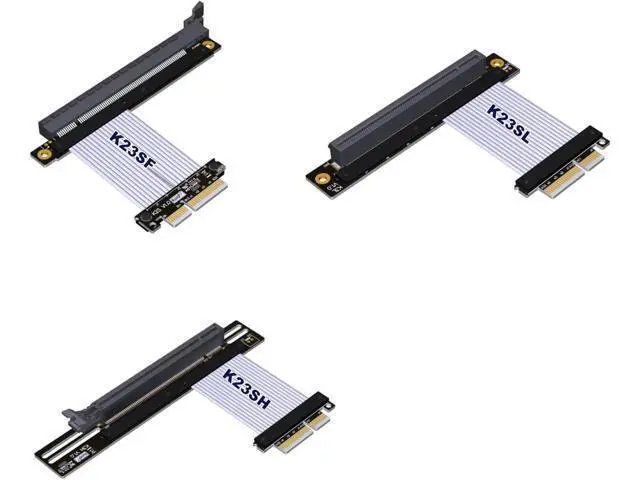 Alt view image 3 of 6 - PCIe 4.0/3.0 x4 to PCIE x16 Graphics Card Riser Adapter 16x PCI-e PCI-Express Cable 90 180 Degree (20cm, K23SL(gen 4))