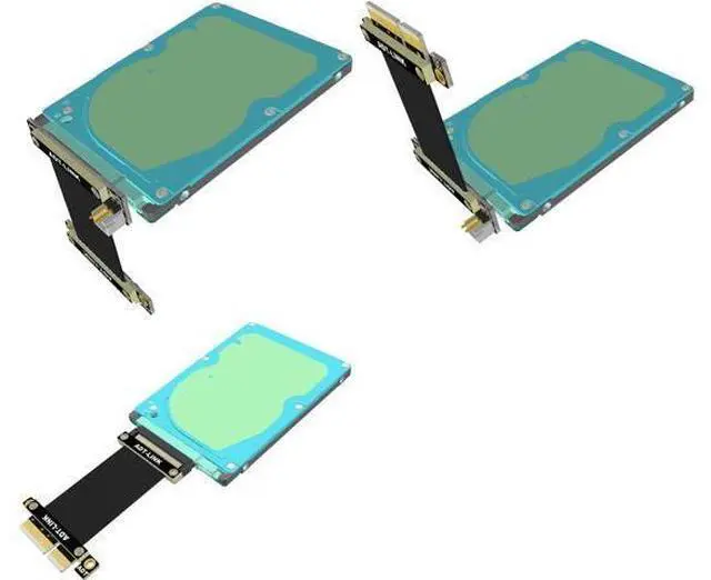 Main image of ADT-Link PCI Express 3.0/4.0 x4 to U.2 (SFF-8639) Splint Vertical Extension Cable SSD U2 PCIe 4X Riser Card Line (50cm, R27SL 4.0)