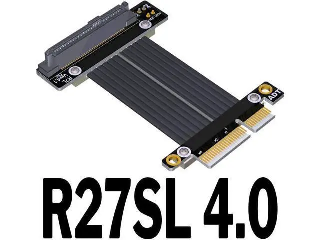 Alt view image 2 of 3 - ADT-Link PCI Express 3.0/4.0 x4 to U.2 (SFF-8639) Splint Vertical Extension Cable SSD U2 PCIe 4X Riser Card Line (50cm, R27SL 4.0)