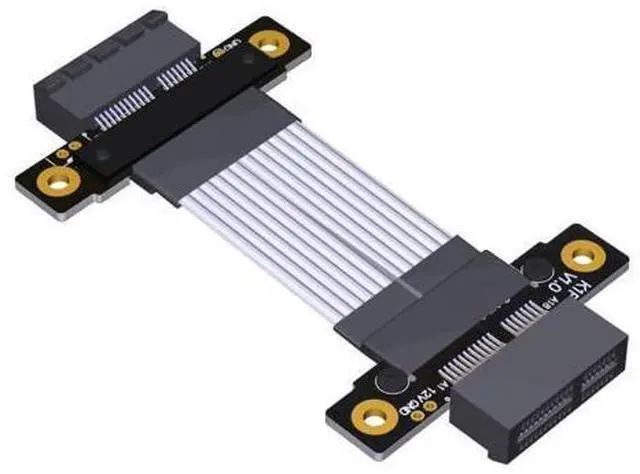 Main image of ADT-Link PCIe 4.0 x1 to x1 Jumper Cable Female to Female Tx to Tx/Rx to Rx Silver Plated Wire with Low Impedance (300mm, K11FF)
