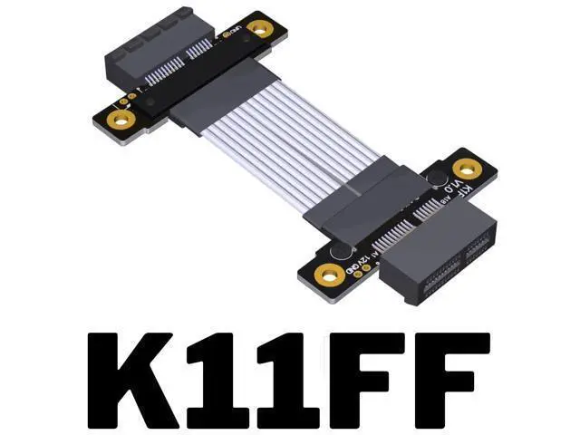 Alt view image 2 of 4 - ADT-Link PCIe 4.0 x1 to x1 Jumper Cable Female to Female Tx to Tx/Rx to Rx Silver Plated Wire with Low Impedance (300mm, K11FF)