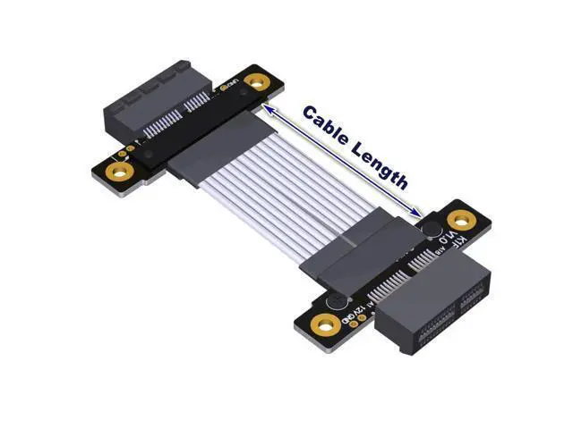 Alt view image 4 of 4 - ADT-Link PCIe 4.0 x1 to x1 Jumper Cable Female to Female Tx to Tx/Rx to Rx Silver Plated Wire with Low Impedance (300mm, K11FF)