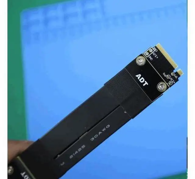 Alt view image 3 of 4 - ADT-Link M.2 NVMe SSD Extension Cable Extender PCIe3.0 x4 Full Speed NVMe M-Key STX Extender Turning 90 Degrees Right Angled (50cm, R44SF)