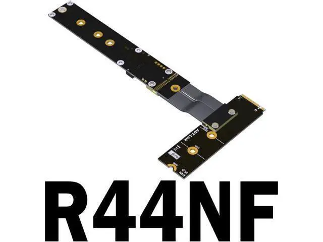Alt view image 2 of 4 - ADT-Link M.2 NVMe SSD Extension Cable Extender PCIe3.0 x4 Full Speed NVMe M-Key STX Extender Turning 90 Degrees Right Angled (50cm, R44NF)